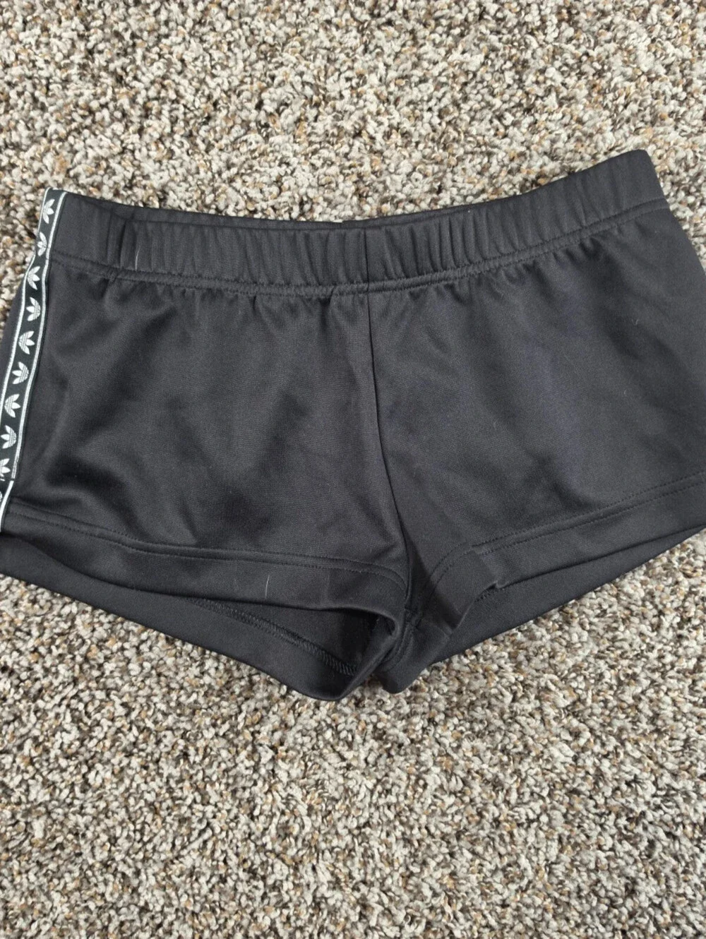 Vintage Y2K Adidas Womens Sz S Shortie Shorts Sweatshorts Black White